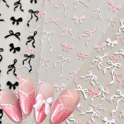 Immagine prodotto di Adesivi per unghie, rosa, bianco, nero, autoadesivi, accessori per nail art