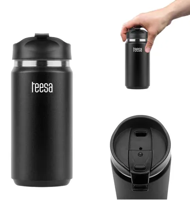 Produktbild von Teesa Thermobecher TSA0005 350ml Schwarz – Doppelte Wände & Edelstahl