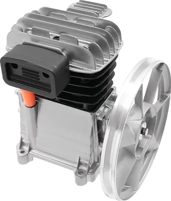 Immagine prodotto di Compressore d'aria - Testata pompa - 2 cilindri - 2 CV (2 HP) - Con puleggia - Pressione di esercizio 8 bar - Lubrificato a olio - Argento