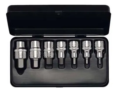 Produktbild von Elora Steckschlüssel-Satz 1/2", Innen-Sechskant, Titan, 9-teilig 4-19 mm, ELORA-770-INMTIN