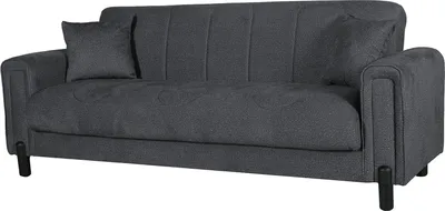 Immagine prodotto di Dmora Divano Letto 3 Posti Papozze 226x86 cm Nero Antracite, Contenitore