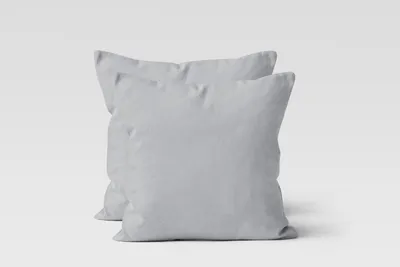 Produktbild von 2er Set Renforcé UNI Kissenhüllen 40x40 cm Kopfkissen Garnitur 100% Baumwolle Mit Reißverschluss silber