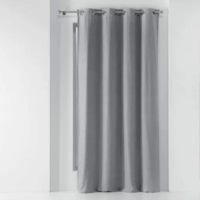 Verdunkelungsvorhang mit Ösen, Grau, 135 x 240 cm, Polyester