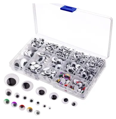 Produktbild von Stücke Kunststoff Selbstklebend Puppe Augen Wiggle Glubschaugen Wackelaugen für DIY Scrapbooking Handwerk Spielzeug Zubehör (Verschiedene Größen)