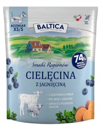 Zdjęcie produktu dla Sucha karma dla psa BALTICA Smaki regionów Cielęcina z jagnięciną 1kg