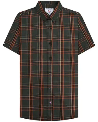 Produktbild von L|Lambretta Check Herren Kurzarm Hemd RWIS1457-KHAKI