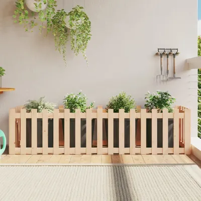 Image de Maison Exclusive - Jardinière surélevée design clôture à lattes 200 x 50 x 50 cm Bois massif de pin