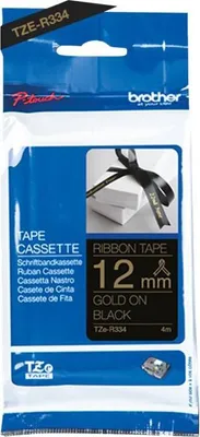 Produktbild von Brother TZE-R334 Etiketten erstellendes Band Gold auf Schwarz