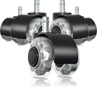 Produktbild von Jayseuw 5x Hartbodenroller 11/50mm , auch für Weichboden,360° Bürostuhl Rollen Ersatzrollen,Ersatz Bürostuhlrollen Set in Schwarz