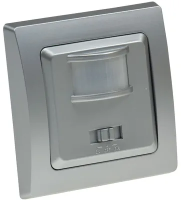 Produktbild von Delphi Bewegungsmelder 160° Unterputz, 7 m, 1-Fach Rahmen, Silber Grau