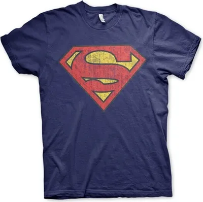 Produktbild von Superman Washed Shield T-Shirt - X-Large - Navy