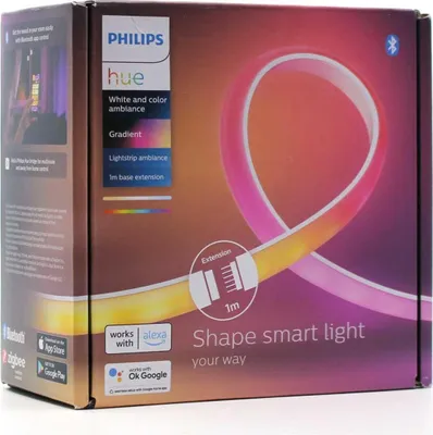 Produktbild von Philips Hue White &; Color Ambiance Gradient Lightstrip Verlängerung (1m), Farbe:Weiß