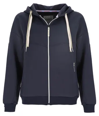 Produktbild von Coastguard Damen Jacke Scuba mit Kapuze - Unifarbene Scuba-Jacke Kapuzenjacke in Dunkelblau Größe S