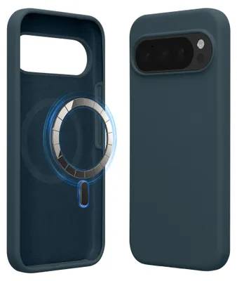 Produktbild von kwmobile Hülle kompatibel mit Google Pixel 10 / Pixel 10 Pro Hülle - magnetisches Silikon Case kompatibel mit MagSafe - Cover gummiert Dunkler