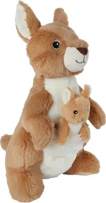 Image de Doudou kangourou avec bébé - env. 32 cm
