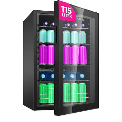 Produktbild von Bomann® Glastürkühlschrank | Platz für 178 Dosen | Sparsam und effizient | 4 Gitterablagen auf 6 Ebenen | Doppelverglaste Gerätetür | 39 dB | KSG 7290