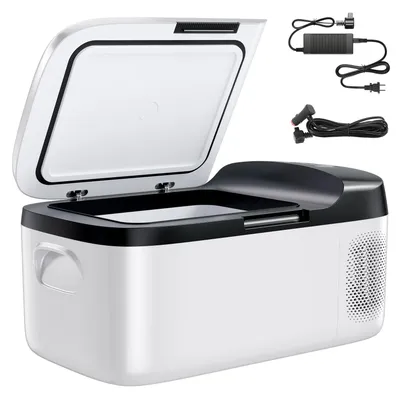 Produktbild von SucceBuy 15 L Kompressor-Kühlbox, 12/24V DC Elektrische Gefrierbox mit App-Steuerung, 100–240 V AC Autokühlschrank für Camping, Reisen, LKW und Angeln, 60 W Tragbare Thermoelektrische Kühlbox