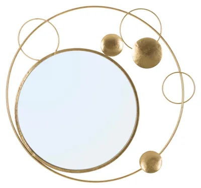 Produktbild von FURNLUX Wandspiegel Planet Gold 90cm / Hauptfarbe: Gold / Abmessungen: 90 x 83 x 3 cm
