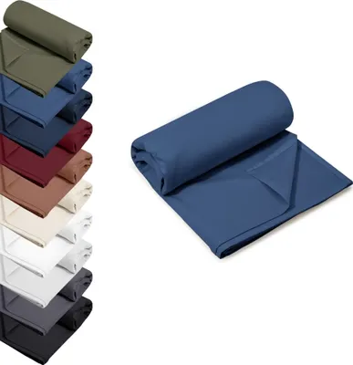 Produktbild von Bettlaken ohne Gummizug 140x200 cm Haustuch 100% RENFORCE Baumwolle Betttuch Tischdecke, Farbe: Jeans