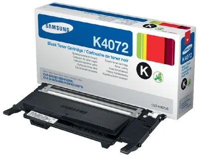 A Samsung toner cartridge box and the toner cartridge itself.
