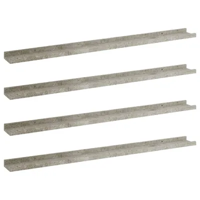 Obrázok produktu pre vidaXL Nástenné police 4 ks Betónová sivá 100x9x3 cm