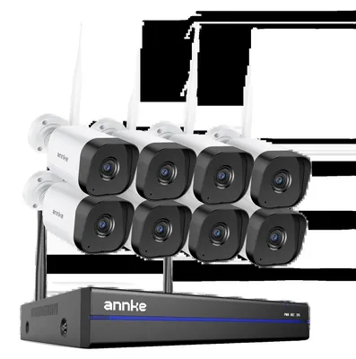 Zdjęcie produktu dla System CCTV, rozdzielczość 5 MP, widzenie w nocy do 30 m, 16-kanałowy rejestrator NVR, 8 kamer, brak