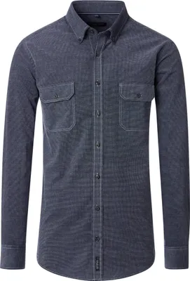 Produktbild von CASAMODA Herren Hemdjacke Langarm Button-Down Casual Cord Blau 3XL