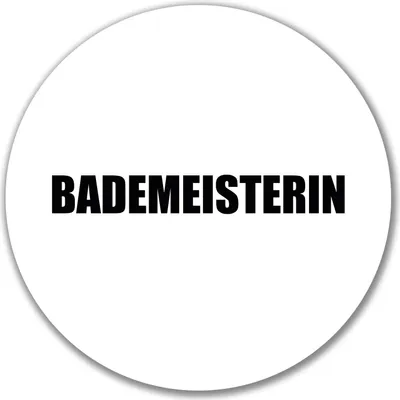 Produktbild von Huuraa Aufkleber Bademeisterin Schriftzug 10cm rund Sticker Geschenkidee