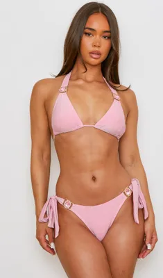 Produktbild von Moda Minx Bikini Hose Lumiere Amour mit seitlicher Bindung und Steinbesatz Candy Pink L