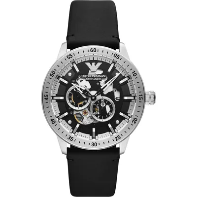 Produktbild von Emporio Armani AR60051 Herren-Armbanduhr, Edelstahl-Gehäuse, Leder-Armband