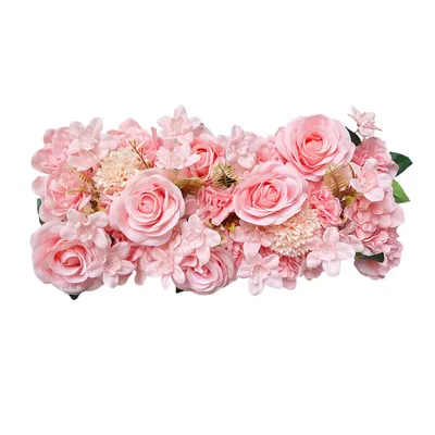 Image de Rangées de fleurs artificielles,Rangées de fleurs de mariage,Centerpiece de fleurs de table à manger de mariage