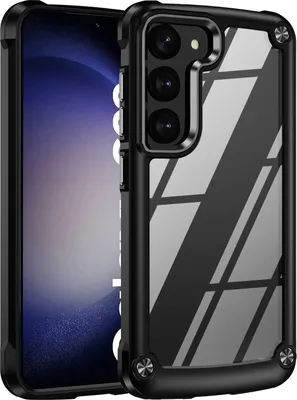 Produktbild von Samsung S23+ Hülle, Hybrid Transparente PC Robust TPU Bumper Stoßfest Schutzhülle für Samsung Galaxy S23+ Schwarz
