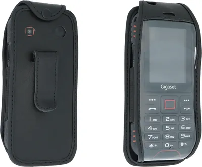 Immagine prodotto di caseroxx custodia in pelle con clip da cintura compatibile con Gigaset GLX8 in vera pelle, custodia con clip da cintura e finestra di visualizzazione