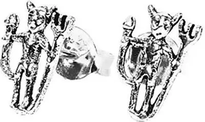 Produktbild von Paar 925 Sterling Silber Keltische Celtic Gothic Ohrstecker Teufel 7194