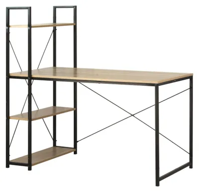 Produktbild von Schreibtisch (120 cm) mit 4 Regalböden im Industrial-Stil