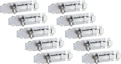 Immagine prodotto di Alberts 840907 Bullone di bloccaggio, diritto, con impugnatura piatta e occhiello fisso, zincato, passivato a film spesso, piastra 100 x 44 mm, set da 10