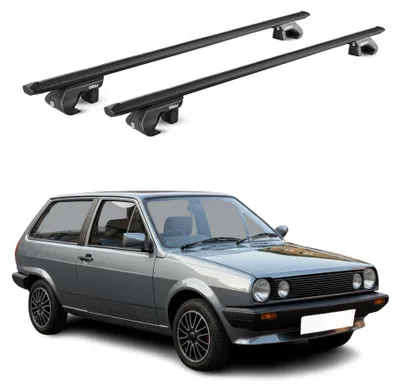 Image de Barres de toit transversales pour VW Polo II 1981-1994 Alu Noir 2 pièces ABE, Image générée par une IA