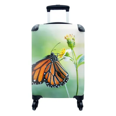 Produktbild von MuchoWow® Koffer Handgepäck Trolley Rollkoffer Kleine Reisekoffer mit 4 Rollen - Schmetterling - Blumen - Insekten - Cabin Size < 55x40x23 cm & 55x40x20 cm - Fotokoffer - Kabinenkoffer - Boardgepäck - Reise-Box - Reisekoffer - Reisegepäck - Koffer mit Bild - Trolley für Kinder