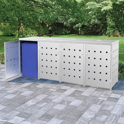 Produktbild von Mülltonnenbox für 4 Tonnen 240 L Edelstahl