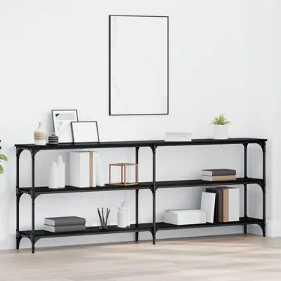 Produktbild von vidaXL Konsolentisch Schwarz Eichen-Optik 200 x 29 x 75 cm