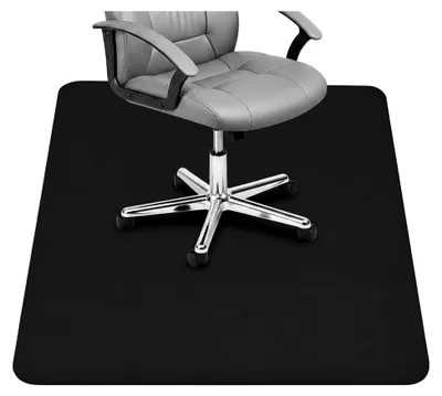 Produktbild von Schwarze Bodenschutzmatte 130×90 cm für Bürostühle – rutschfeste Polypropylen Stuhlunterlage – kratzfest, geräuschdämpfend und langlebig für Hartböden