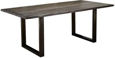 Image de MASSIVMOEBEL24 | Table à manger 180x90 Palissandre laqué Smoked oak FREEFORM #0303