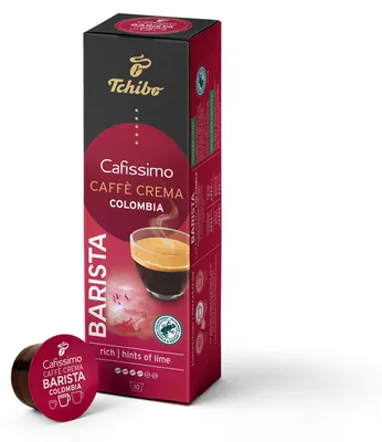Zdjęcie produktu dla Kapsułki z kawą Tchibo Cafissimo Caffè Crema Colombia, 10 kapsułek (kawa, wyrazista z nutą limonki), zrównoważony i sprawiedliwy handel