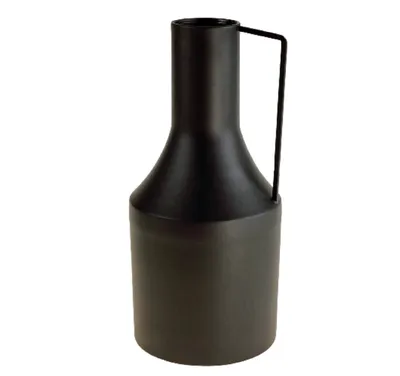 Produktbild von Vase schwarz H=33,5 cm Metall Eisen Retro Vintage Blumen Tisch Deko modern