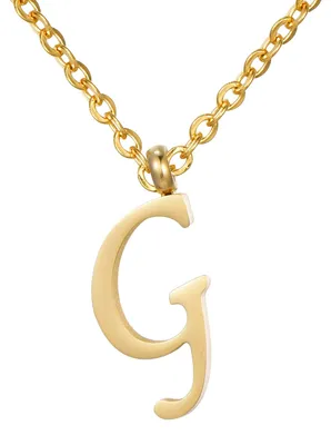 Produktbild von Morella Damen Halskette mit Buchstabe G Anhänger Edelstahl gold in Schmuckbeutel
