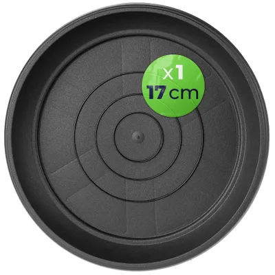Immagine prodotto di KADAX Sottovaso rotondo 17 cm, 1 pezzo, sottovaso in plastica per interni ed esterni, accessorio per vasi da fiori e vasi da piante (antracite)