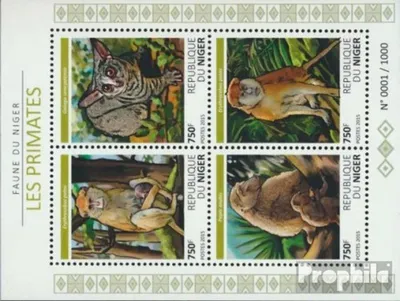 Produktbild von Briefmarken Niger 2015 Mi 3843-3846 Kleinbogen (kompl. Ausg.) postfrisch Primaten