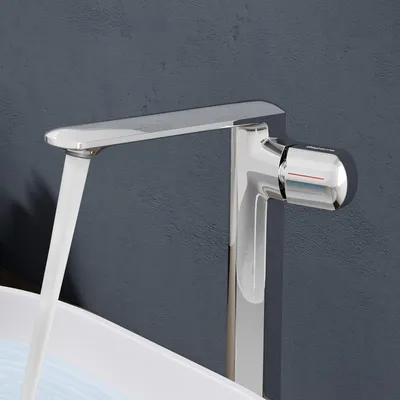 Immagine prodotto di doporro Miscelatore lavabo bagno in ottone cromato, monocomando per acqua calda e fredda 28,1 cm WAO-1180H