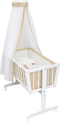 Produktbild von Baby-Delux Wiegenset Bettwäsche Set 6-tlg für Babywiege Traumland Beige (ohne Wiege)