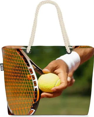 Produktbild von VOID Tennis Aufschlag Schläger Strandtasche Shopper 58x38x16cm 23L XXL Einkaufstasche Tasche Reisetasche Beach Bag